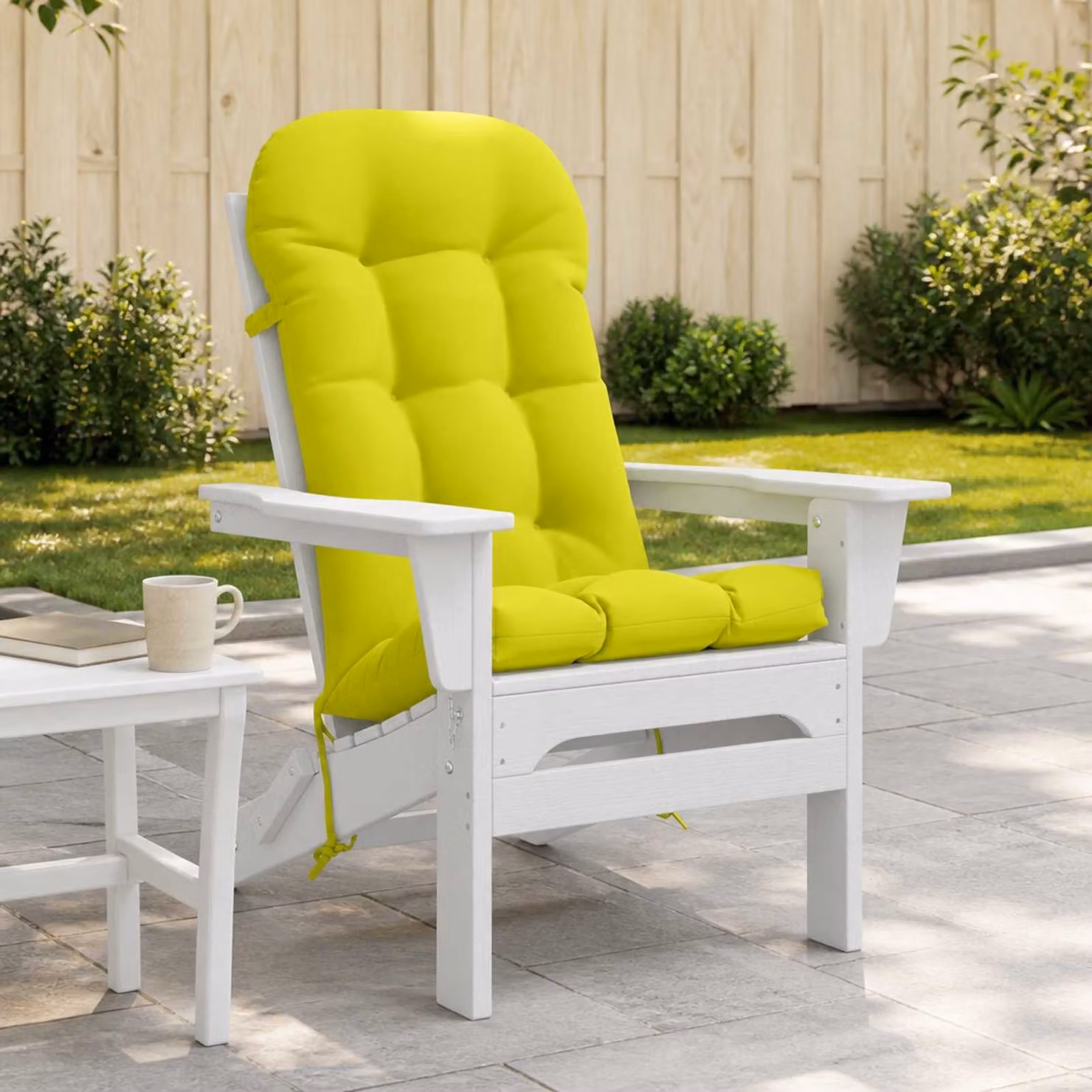 Cuscino per Lounger Sole vidaXL PUTTEN in Poliestere, Verde e Giallo