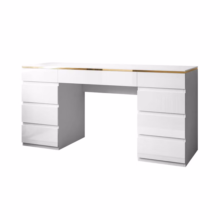 Scrivania AURORA DOUBLE GOLD con cassetti