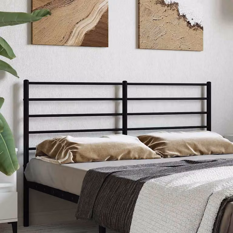 Testiera di ricambio vidaXL in metallo nero laccato per letto 120x200 cm