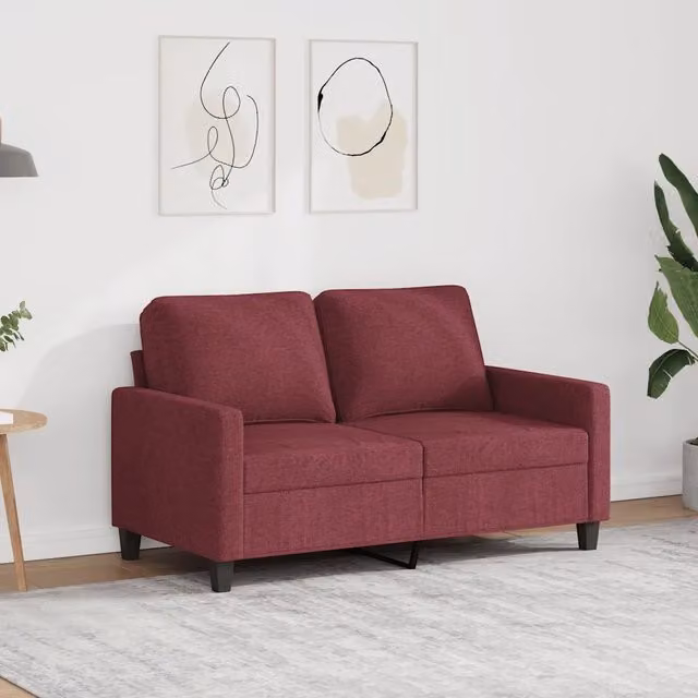 Divano a 2 Posti-Sofa 2 Posti Rosso Vino 120 cm in Tessuto 944249