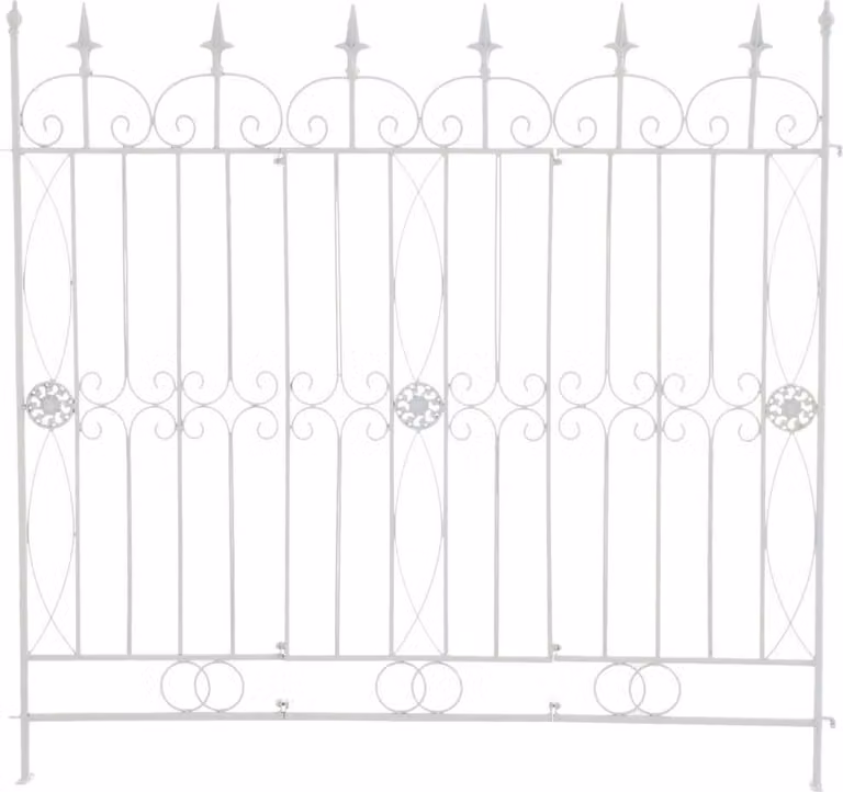 Recinzione da giardino country - Design rustico - Ferro robusto per una recinzione da giardino estetica. Colore: bianco