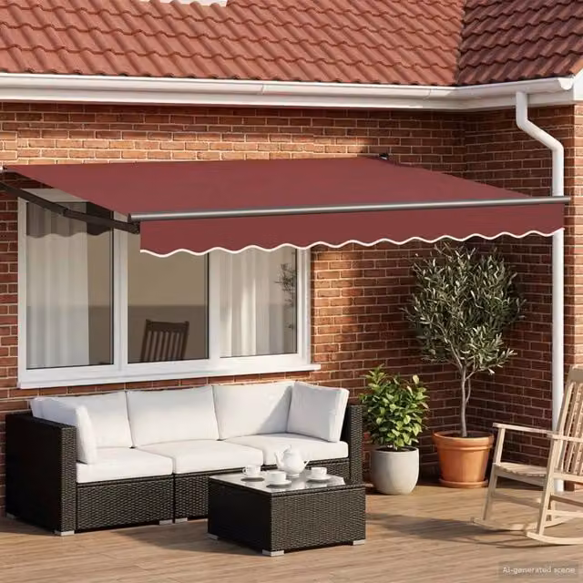 Tenda retrattile Borgogna 3,5 x 2 m Poliestere e Metallo 3419137
