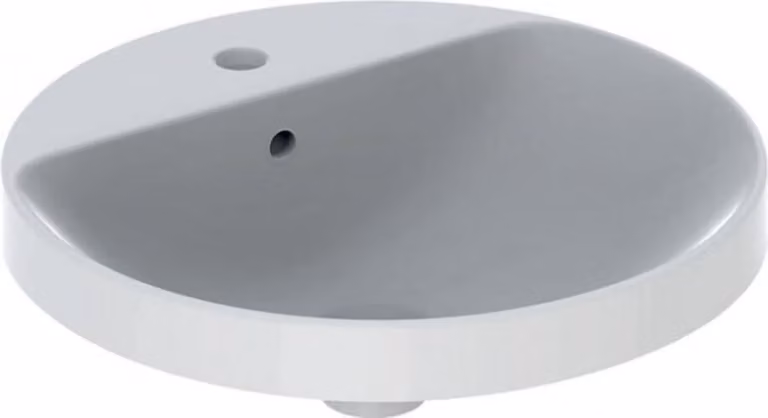 Geberit VariForm lavabo encastré rond, 480mm, avec trou pour robinet, avec trop-plein, 500.705.00.2, 500.705.00.2