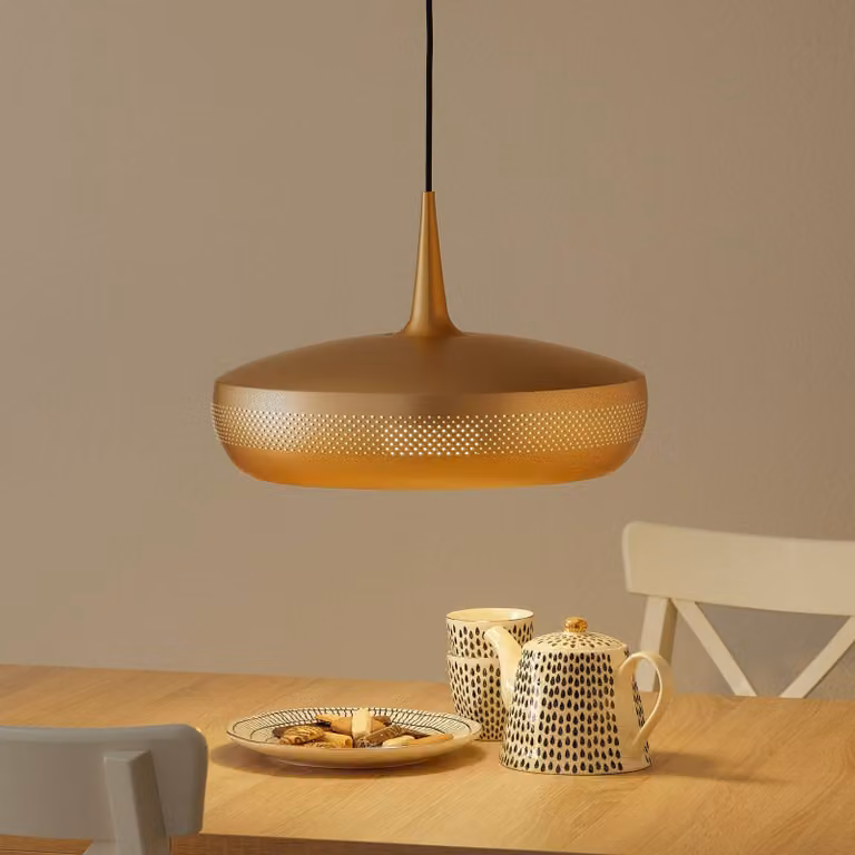 UMAGE Lampada a sospensione Clava Dine, dimmerabile, Ottone / Oro, Soggiorno / Sala da pranzo, Alluminio, Design, Lampada a sospensione