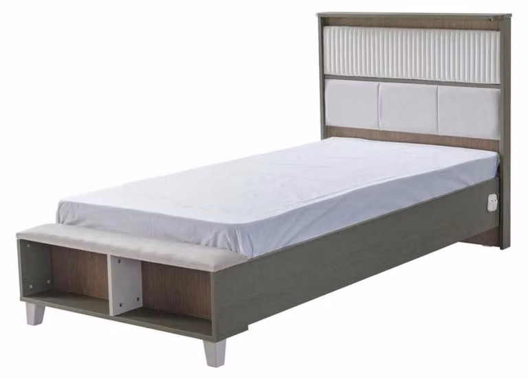 Bettrahmen Kinderbett Bett Kinderzimmer Kinderzimmermöbel Grau Holz