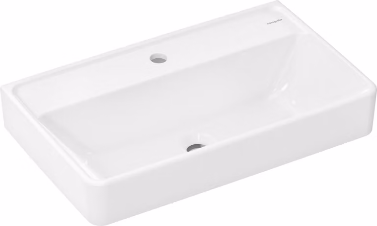 hansgrohe Xanuia Q lavabo compact, avec trou pour robinet, sans trop-plein, 650x390mm, SmartClean, blanc, 61129450, 61130450, 61130450