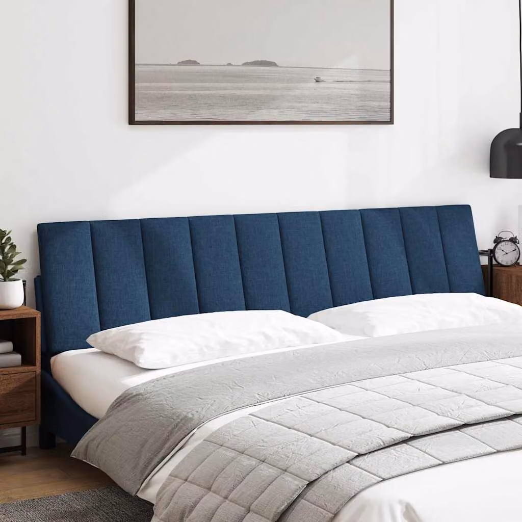 vidaXL Cuscino Testiera Hanko Blu 200 cm in Tessuto