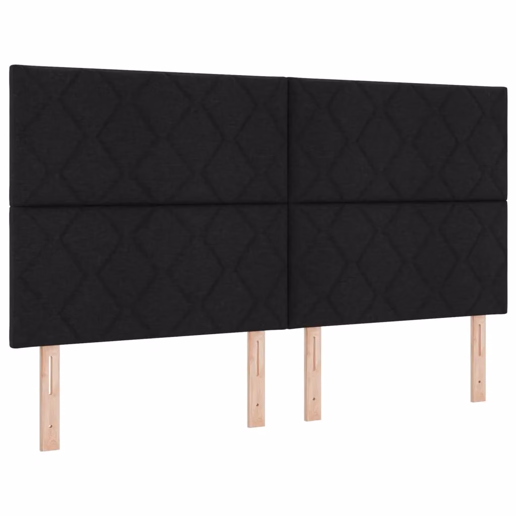 Testiera per letto con illuminazione LED e porta di ricarica USB vidaXL in tessuto nero, Larghezza: 180 cm – 2
