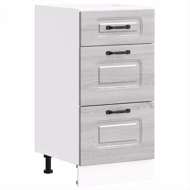 Mobile da cucina moderno HELLOSHOP26 in legno composito grigio con piedini regolabili L/P/H: 40 x 46 x 81,5 cm