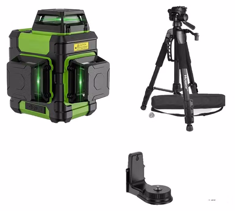 Livella laser, 12 linee, doppia modalità, HM03CG-SET-3