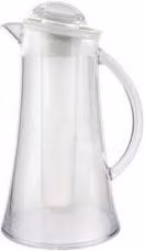 Caraffa in plastica Ilsa Ametiste con coperchio e refrigeratore, Trasparente, 2 l