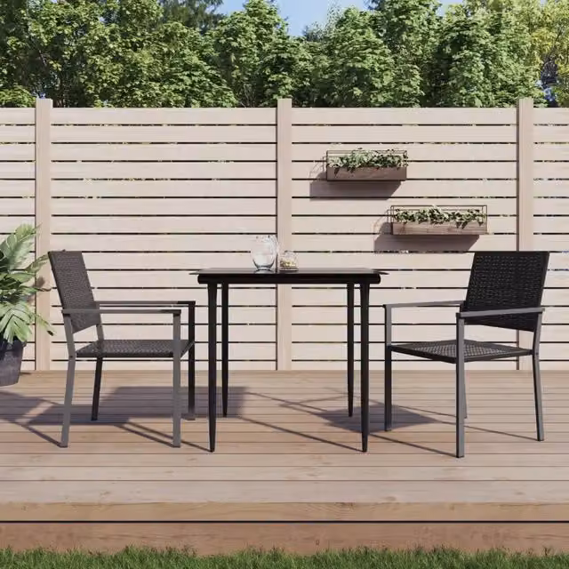 Set da Pranzo da Giardino 3 pz in Polyrattan e Acciaio 3187003