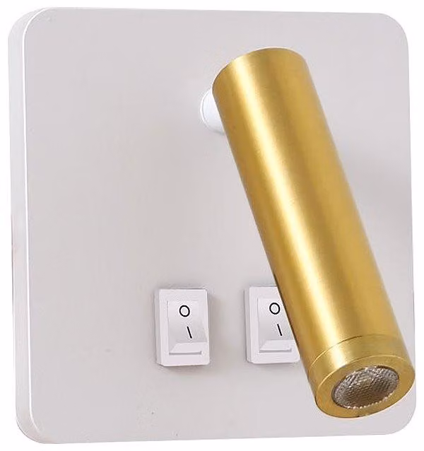 Immax GOAL 2 Interruttori, lampada da parete a LED di design da 7 W, BIANCO+ORO