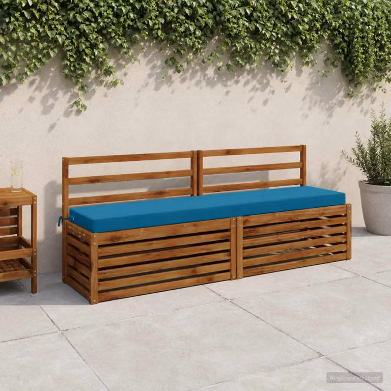 Cuscino per panchina vidaXL SOEST rettangolare in poliestere azzurro con rivestimento rimovibile e resistenza ai raggi UV