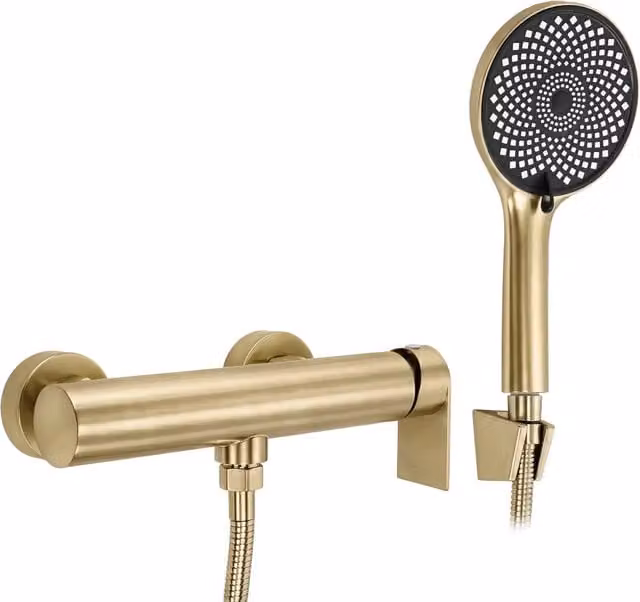 Miscelatore Doccia Esterno Rea Hunter con Funzione Spray Oro Spazzolato