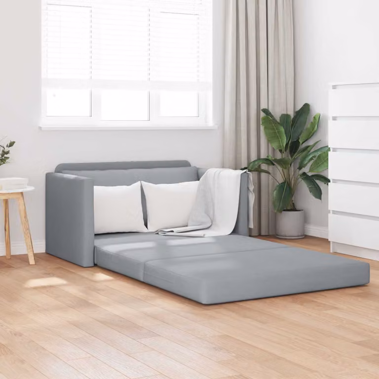 Divano letto vidaXL moderno in tessuto grigio L: 124 cm, P: 71 cm, H: 78 cm
