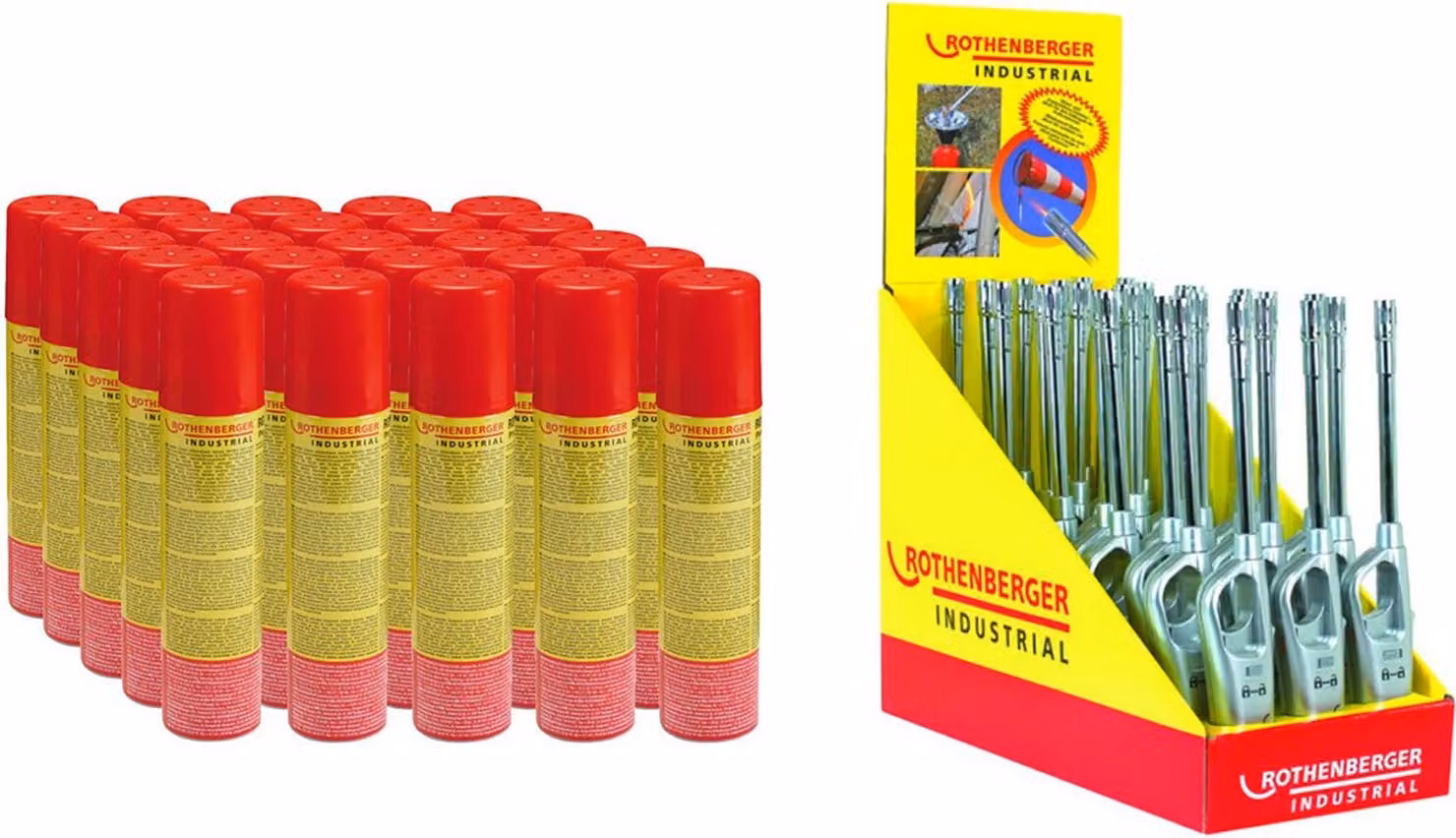 ROTHENBERGER Accendino industriale a gas 30x a prova di bomba con 25x ricariche di gas - 1500005182