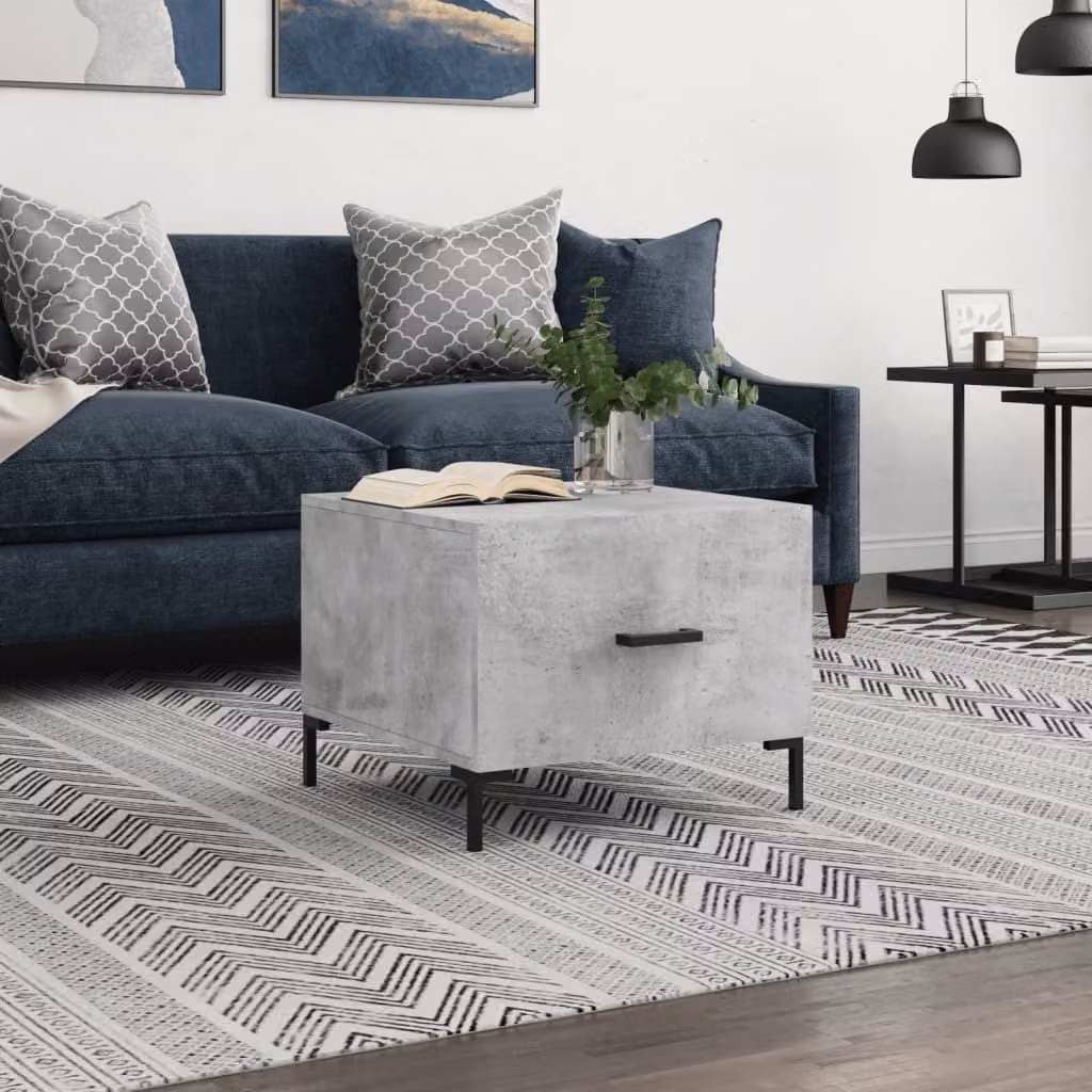 Maison Exclusive - Tavolino grigio cemento 50x50x40 cm Materiale ligneo