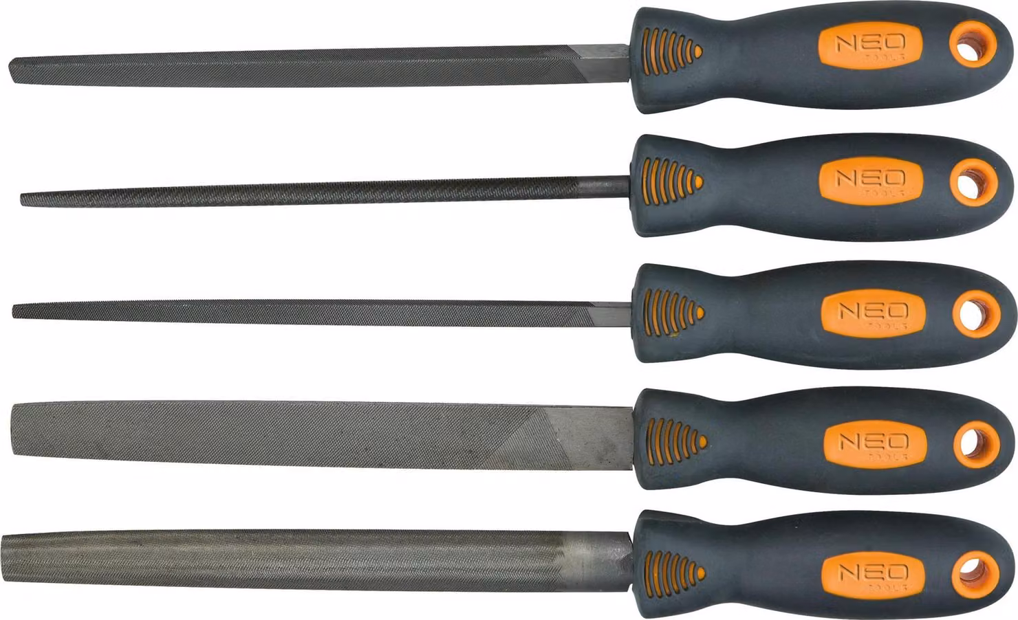 NEO TOOLS Lime in metallo, set di 5 pezzi.