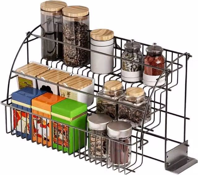 Scaffale Industrial Avilia Home in Metallo Nero Opaco con 3 Ripiani L/P/H: 37 x 22 x 20 cm