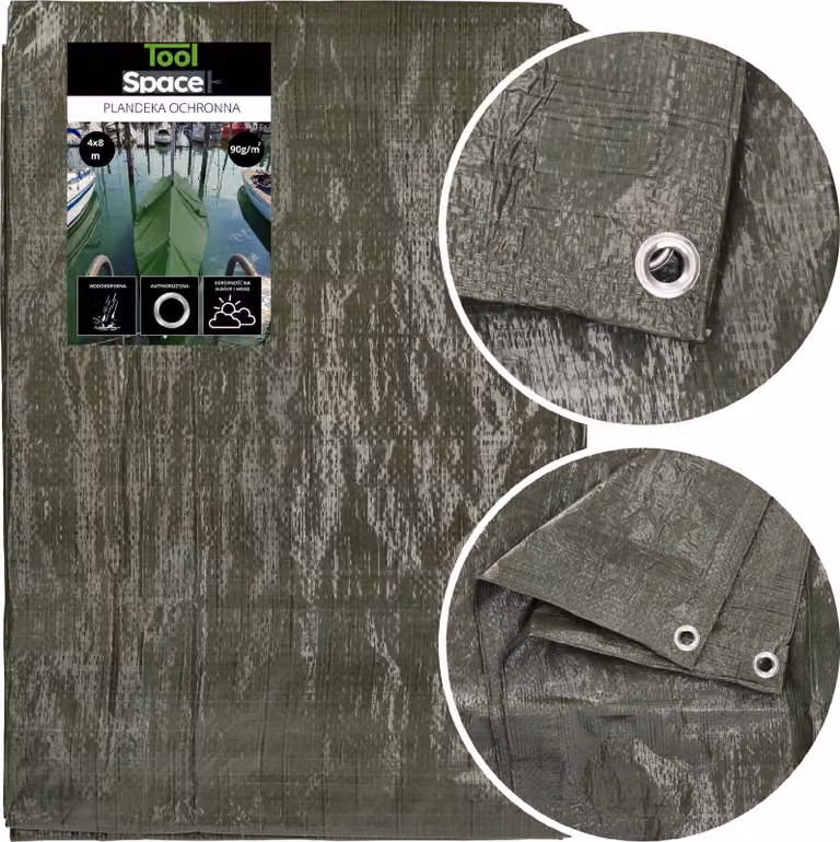 Telone di copertura 4x8 Protezione Verde Spessore 90 g Resistente Impermeabile 100% UV+++