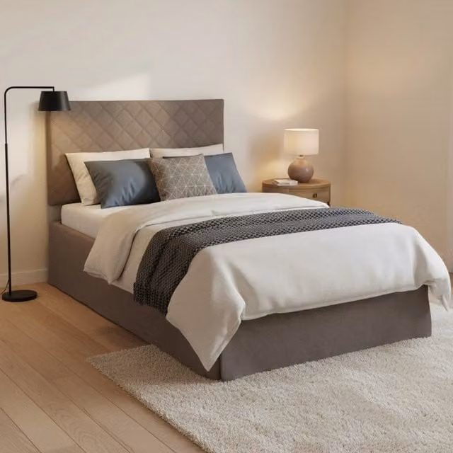 Letto Piazza e Mezza Talamo Italia, Grigio, L/P/H: 120 x 200 cm