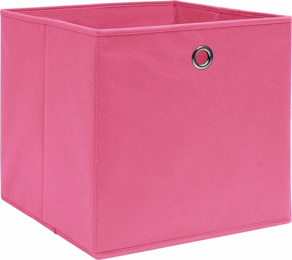 vidaXL Scatole portaoggetti 4 pz. Tessuto rosa 32x32x32 cm