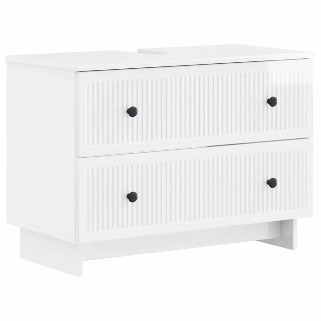 Armadio da bagno moderno vidaXL bianco lucido con cassetti e ante L/P/H: 82 x 41 x 59 cm – 2