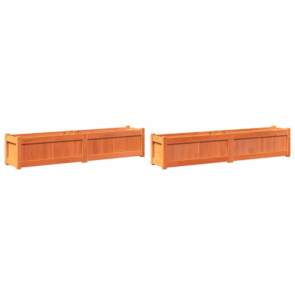 Set di 2 fioriere da giardino vidaXL in legno di pino marrone – 2