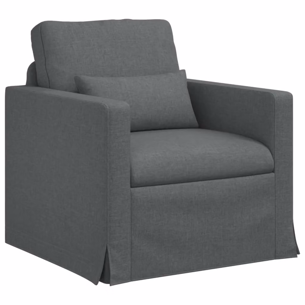 Divano vidaXL in tessuto grigio scuro con struttura in metallo e imbottitura in schiuma, L/P/H: 78 x 78 x 80 cm – 2