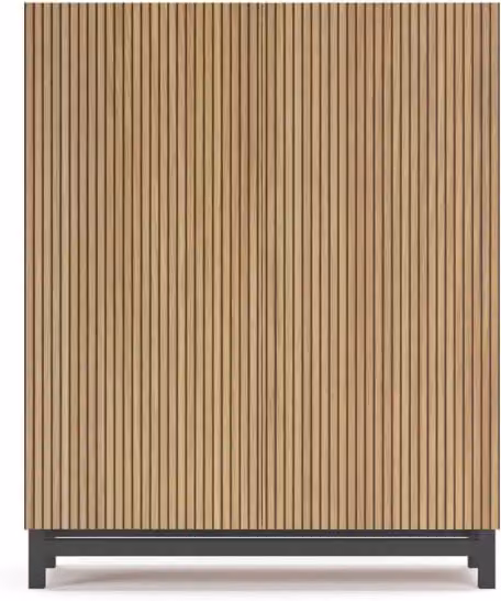 Scarpiera Herdasa effetto rovere ante stampa doghe gambe grafite 112x90x27cm