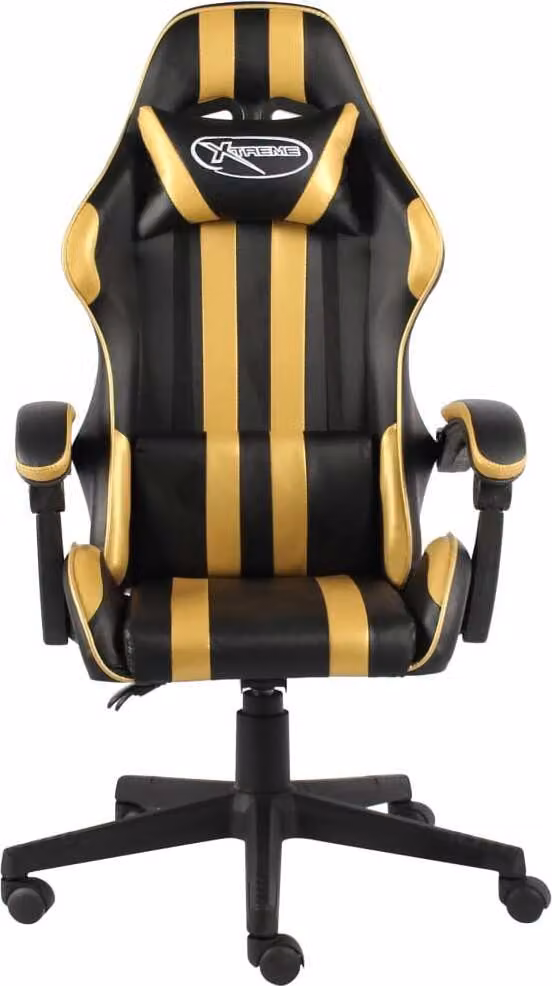 Sedia da Gaming Nero e Oro in Pelle finta