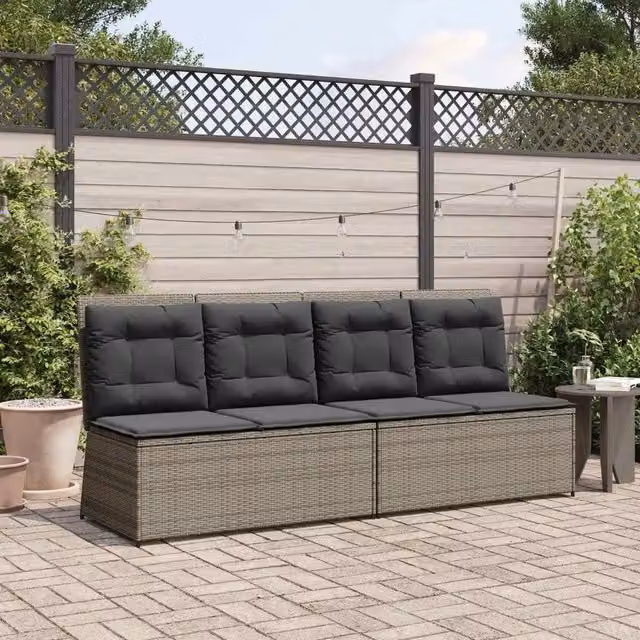 Panchina da giardino Grigio polyrattan 3394469