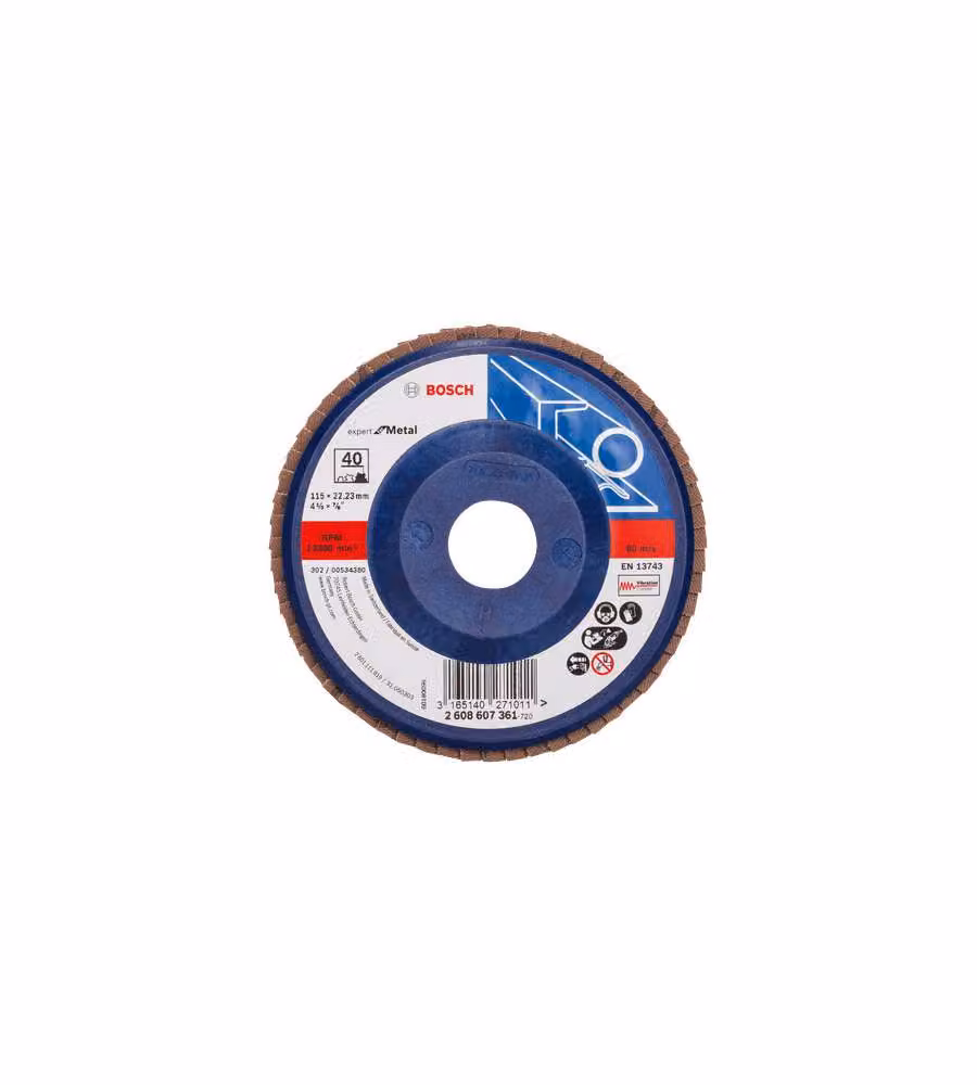 Bosch Disco lamellare Expert for Metal 115mm grana 120 colore nero