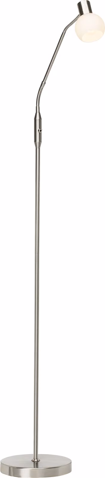 BRILLANTE lampada da terra Philo | lampada da terra decorativa | metallo/vetro | ferro/bianco | testa orientabile | 1x E14 max. 25 W
