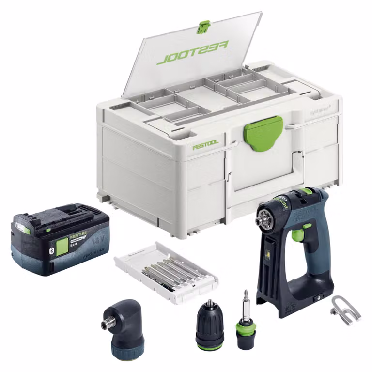 Festool CXS 18-Basic-Set trapano avvitatore a batteria 18 V 40 Nm brushless + 1x batteria ricaricabile 5,0 Ah + systainer - senza caricatore