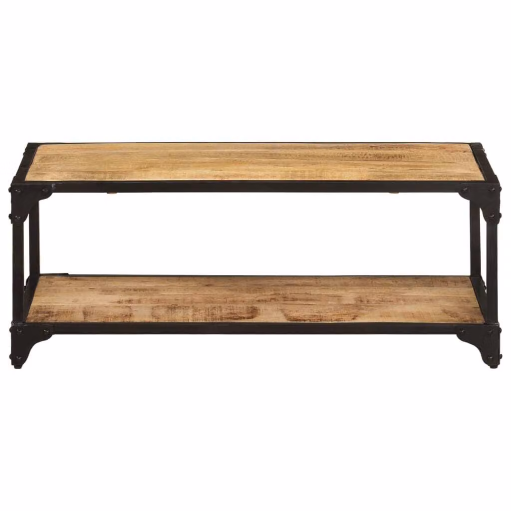 Tavolino da Salotto 90x45x35 cm Legno Massello di Mango Grezzo