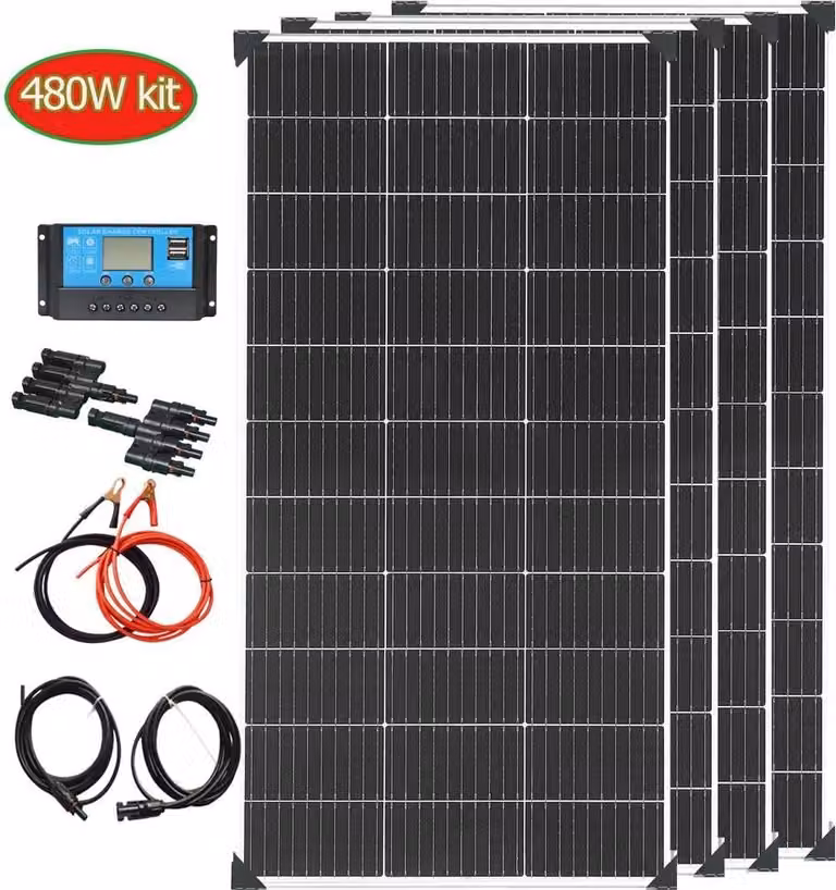 Pannello solare, alta efficienza, applicazioni versatili, kit da 12V 480w