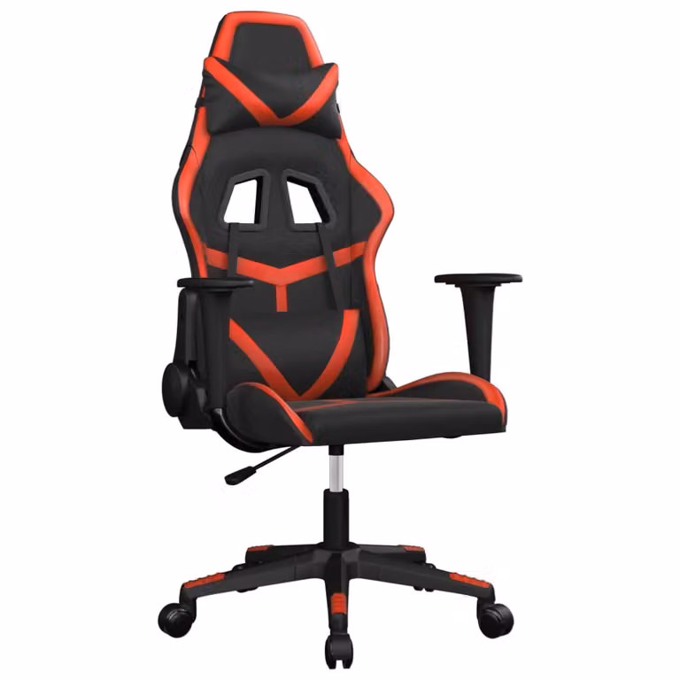 Sedia da Gaming Massaggiante Rosso e Nero in Pelle finta