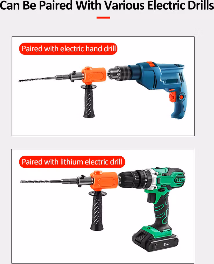 Adattatore da trapano elettrico a martello, testa di conversione portatile da trapano elettrico a martello con punta, convertitore leggero da trapano elettrico a martello, testa di conversione per trapano elettrico, convertitore di martello elettrico ad a