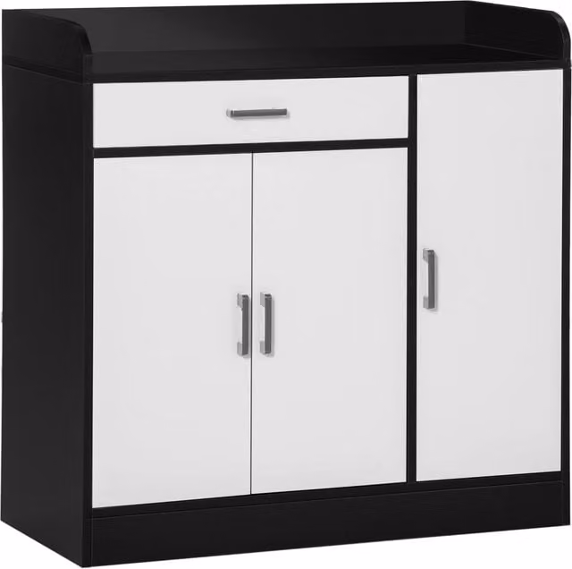 Mobile Cucina Moderno Xylo in MDF Bianco con 2 Ante, 1 Cassetto e Ripiani, L 90 cm x P 40 cm x H 90 cm
