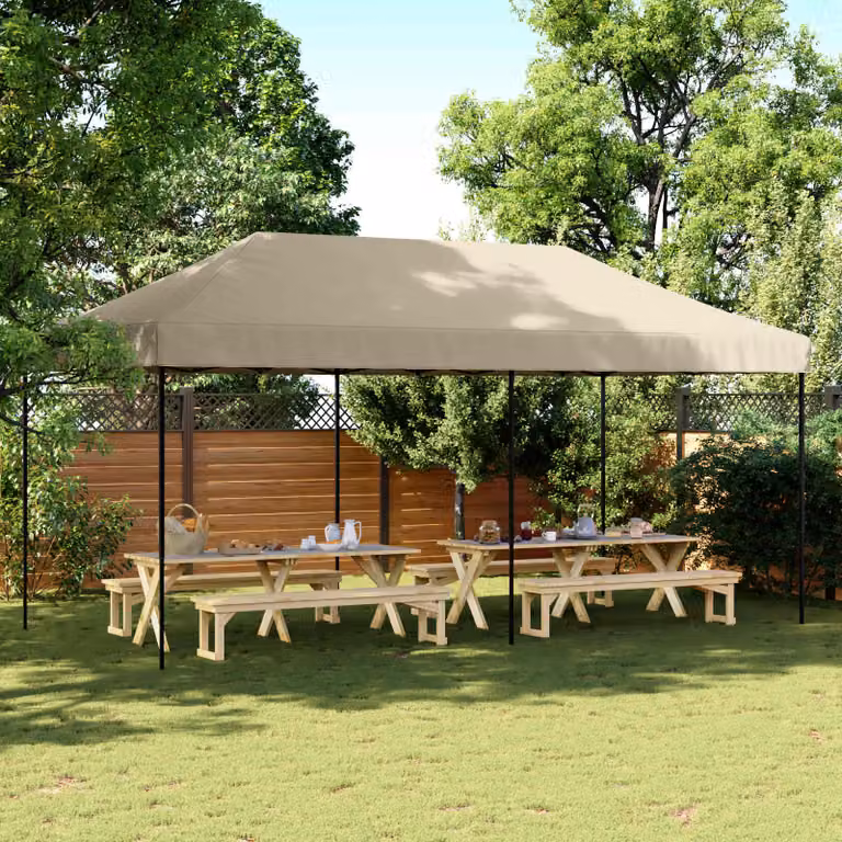 vidaXL Tenda Party in Tessuto Oxford Beige L: 292 cm, P: 580 cm, H: 315 cm