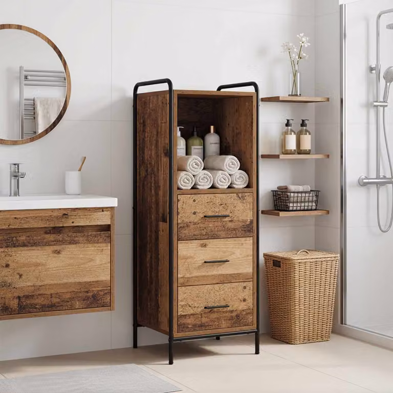 vidaXL Mobile da Bagno Legno antico 40 x 36 x 109,5 cm