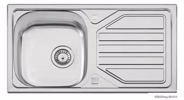 Set lavello da incasso Naber Nava 2 in acciaio inox con miscelatore alta pressione Drive 1 in cromo