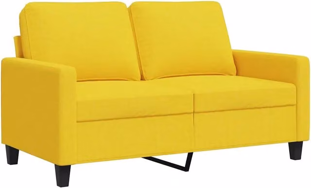 Divano | Divano da soggiorno | Sofa a 2 Posti Giallo Chiaro 120 cm in Tessuto