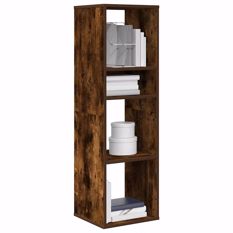 Libreria moderna vidaXL in legno multistrato e MDF, colore marrone, L 34 cm x P 31 cm x H 112 cm