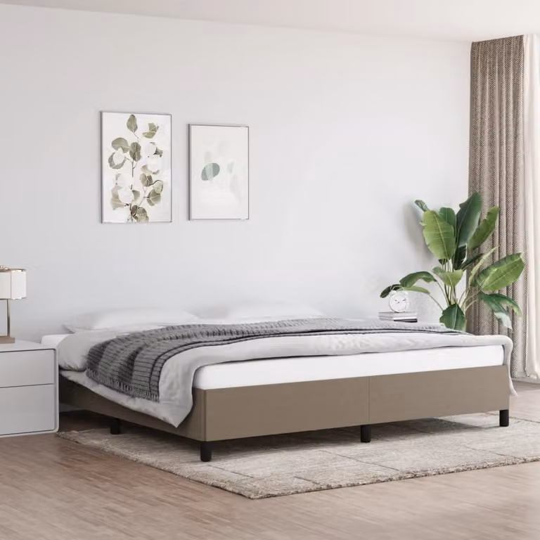 The Living Store Rete da letto Taupe 200x200 cm tessuto