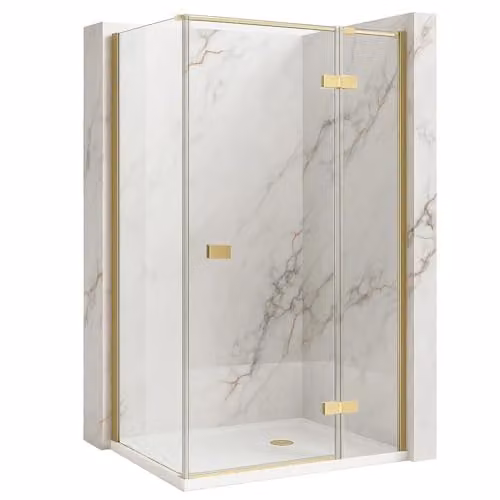Rea Cabina Doccia Atlas 90x90cm (porta x parete) Destra Oro Spazzolato