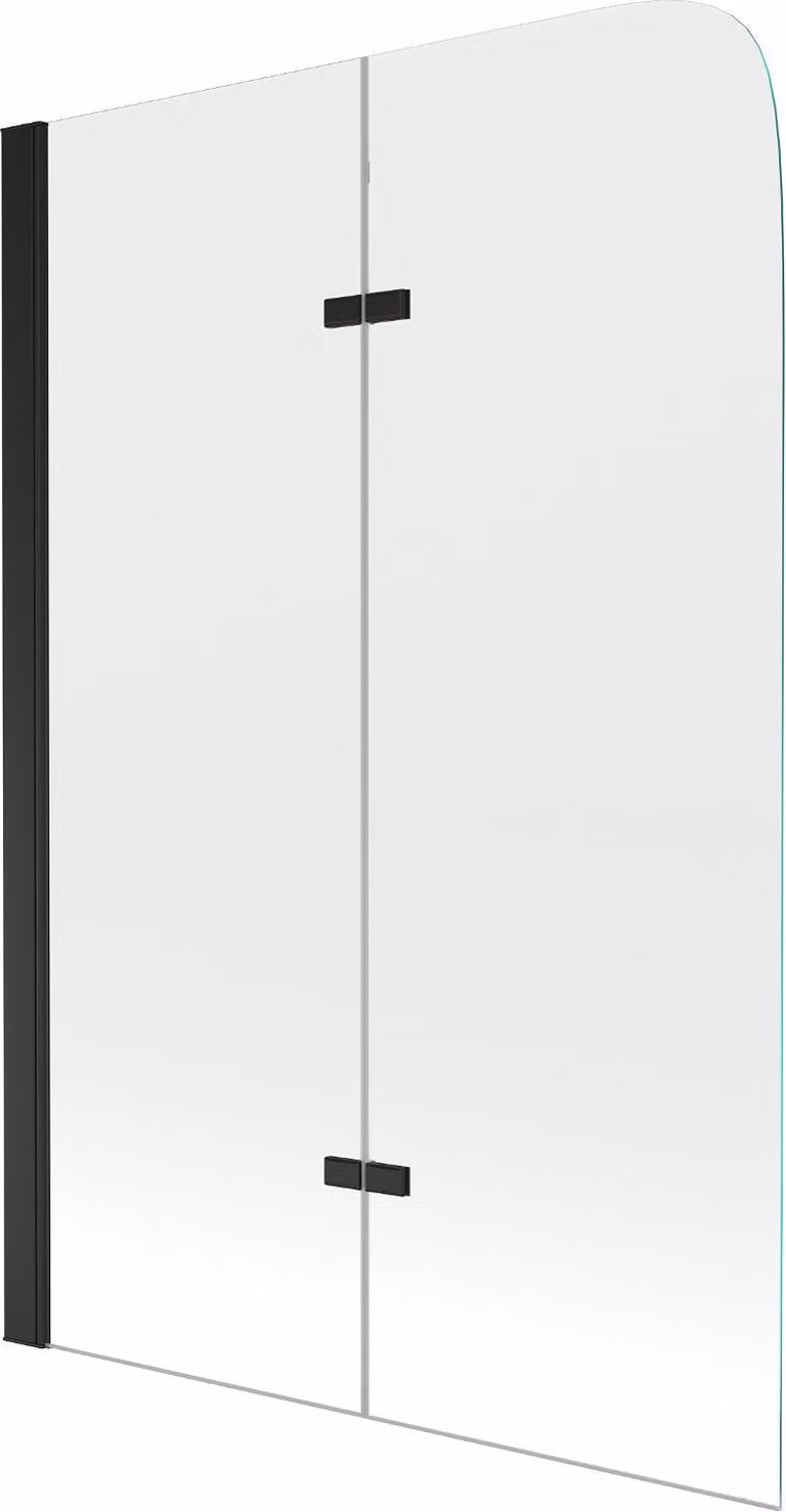 Mexen Felix paratia da vasca da bagno a 2 ante 100 x 140 cm, trasparente, nero - 890-100-002-70-00