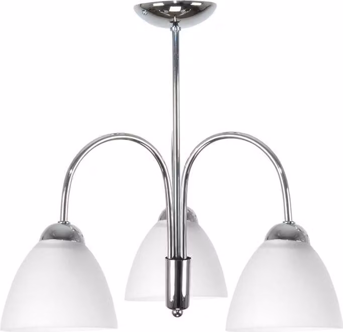 Lampada da soffitto cromata con paralume bianco DANTE 7-232